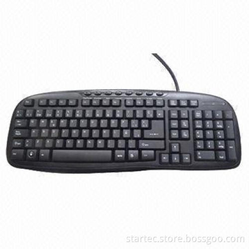 USB multimedia keyboard with ergonomic shape